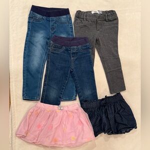 3T bundle: Old Navy, Cherokee, and Cat & Jack Jeanss + skirt + Osh Gosh skirt